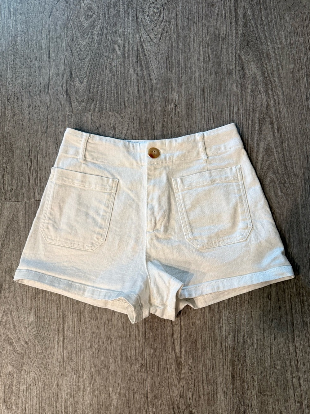 White Women's High-Rise Cotton Shorts